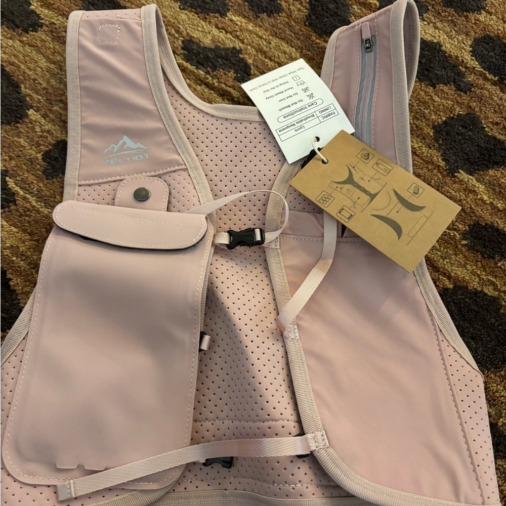 Pink Running Vest with Pockets